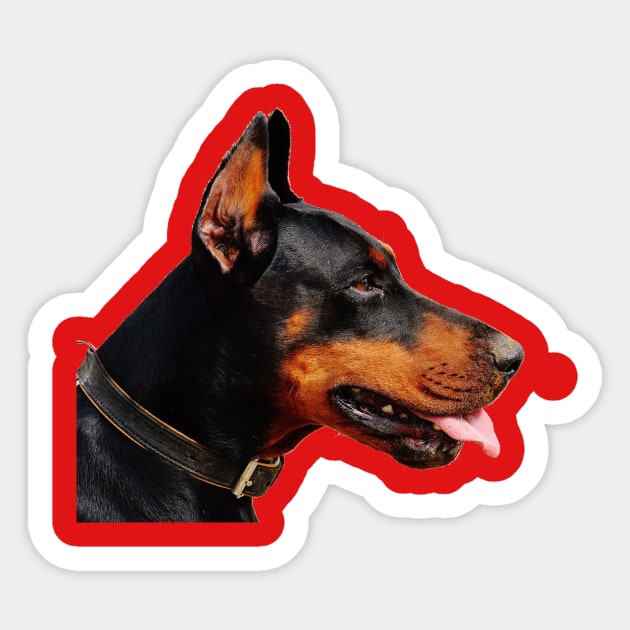 Doberman Pinscher Real life Portrait Sticker by PatrioTEEism